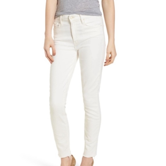 MOTHER High Waisted Looker Ankle Fray skinny jean in colour “Whipping the Cream” - Picture 1 of 7